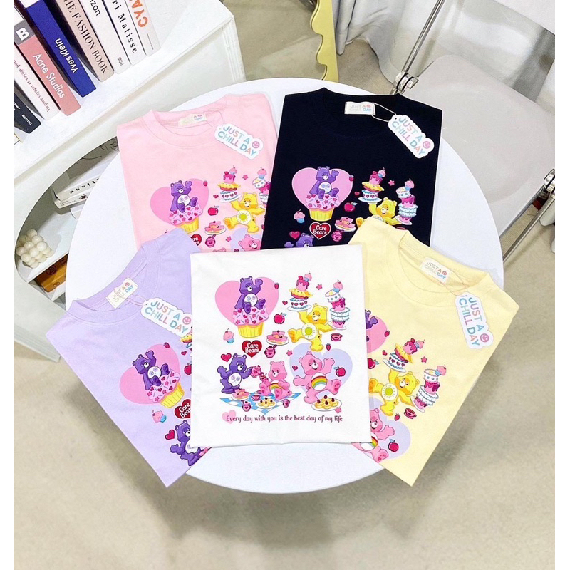 พร้อมส่ง เสื้อยืดOversize JustAchill แคร์แบร์เค้ก