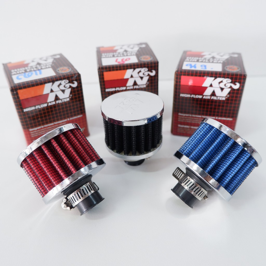 กรองจิ๋ว กรองดักไอน้ำมันเครื่อง ขนาด 12 mm.กรองK&N ขนาด 12 mm. ช่วยระบายอากาศ กรองอากาศรถยนต์