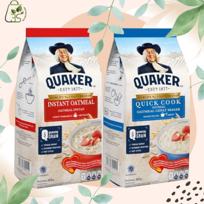 Quaker oats 1kg. ข้าวโอ๊ตสูตร สุกเร็ว / ปรุงสำเร็จ ถุงใหญ่ Oatmeal / instant oats