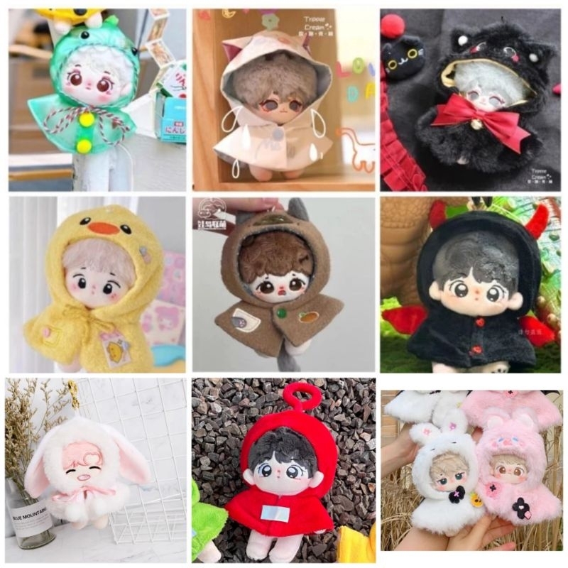 พรีชุดตุ๊กตา​ 10cm ชุดคลุมแบบต่างๆ น่ารักมาก ฮาโลวีน คริสต์มาสและน้อง labubu 17cm ใส่ได้ค่ะ