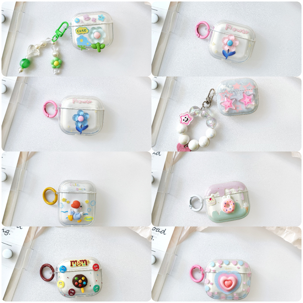 เคสหูฟัง gen gen2 gen3 เคสใสการ์ตูนนูน pro pro2 เคสหูฟังบลูทูธ Airpods เคสหูฟังไร้สาย เเถมห่วงคล้อง 