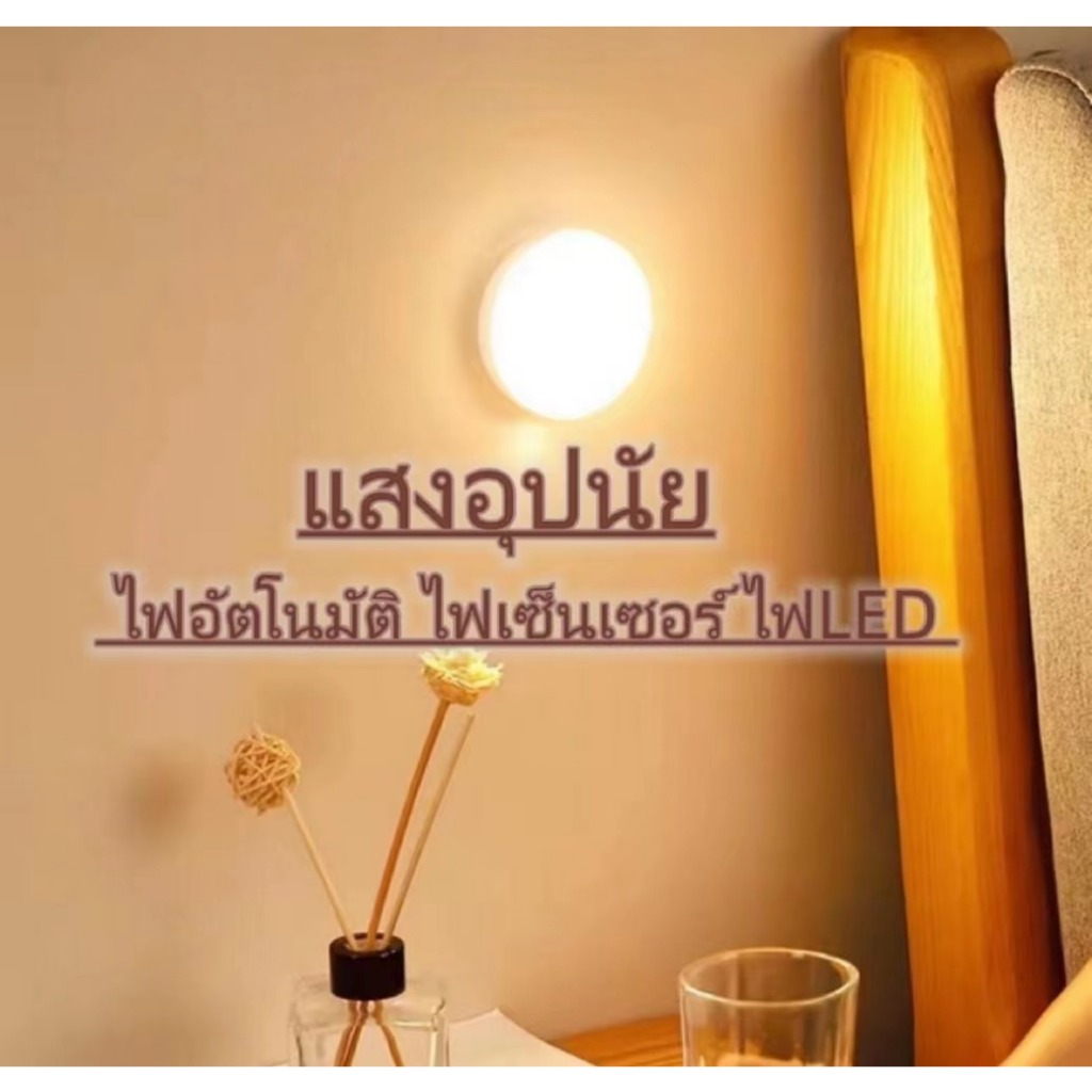 ไฟอัจฉริยะ ไฟเซ็นเซอร์ แบตในตัว คุณภาพด แสงสี ขาว, แสงสี วอม ชาร์จ USB ไฟออโต LED Motion &​ Night Sensor
