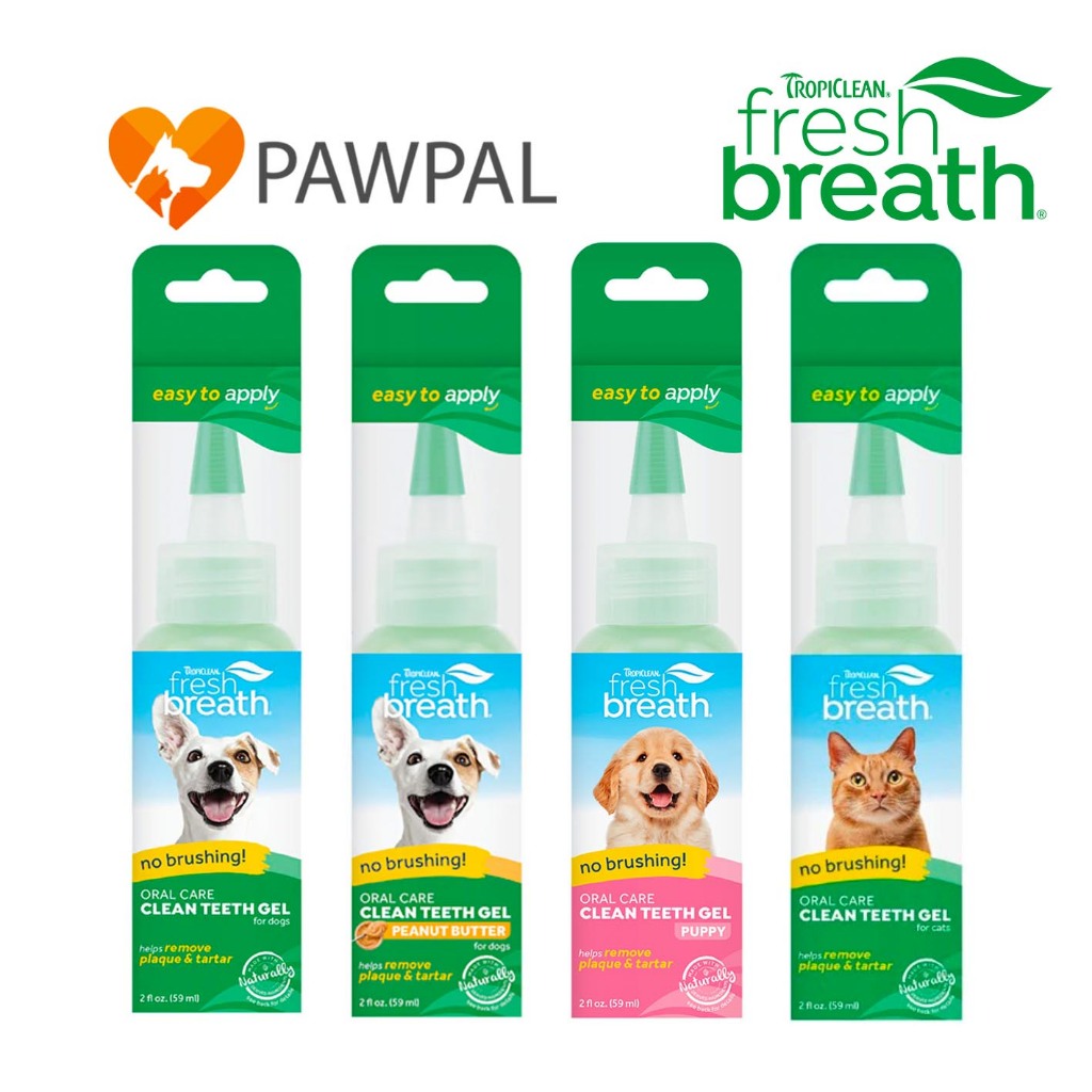 Tropiclean Fresh Breath Teeth Gel 2 oz 59 ml 🔥แพ็คเกจใหม่ เจล ทำความสะอาดฟัน ลด คราบ หินปูน ลดกลิ่นปาก สุนัข แมว