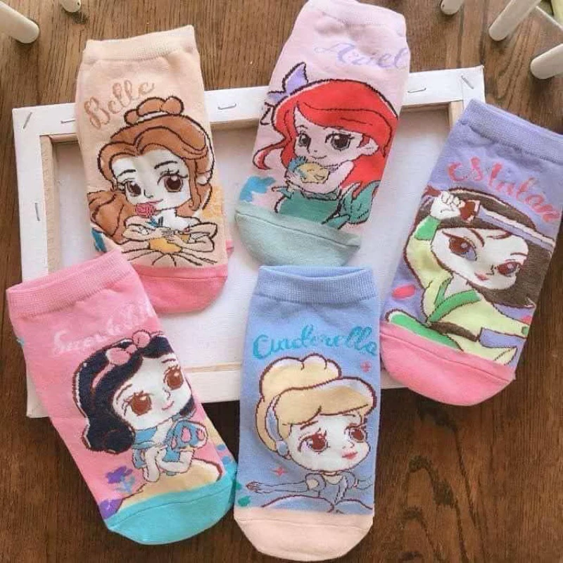 ‼️พร้อมส่ง‼️ถุงเท้าลายการตูนข้อสั้นเซต5คู่