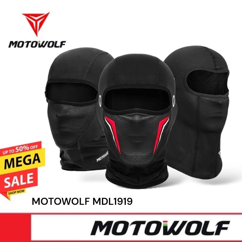 [มีโค้ดส่วนลด ทักแชท] MOTOWOLF MDL 1919 CoolMax ผ้าโม่ง โม่งสำหรับใส่ขับขี่มอเตอร์ไซด์
