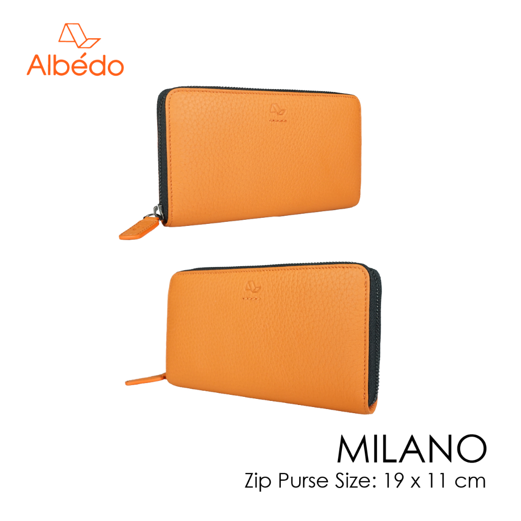 [Albedo] MILANO ZIP PURSE กระเป๋าสตางค์ใบยาว หนังแท้ รุ่น MILANO - ABML01374/ABML01396
