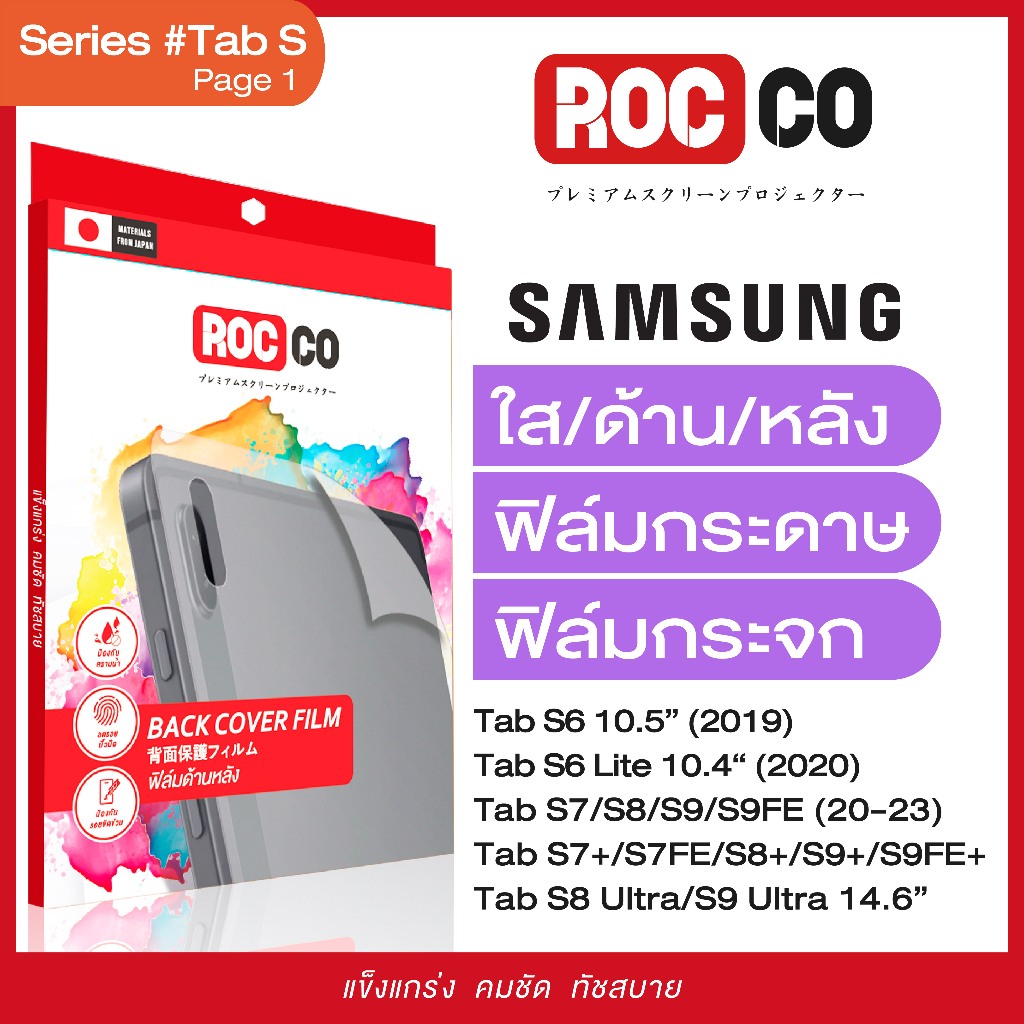 ฟิล์มใส/ฟิล์มด้าน/ฟิล์มกระจก/กระดาษ/หลัง Samsung Tab S9/S9+/S9FE+/S8/S7+/S7/S6 10.5/S6 Lite 10.4/A7/A8/A9/A9 Plus 2024 - ภาพย่อย 3