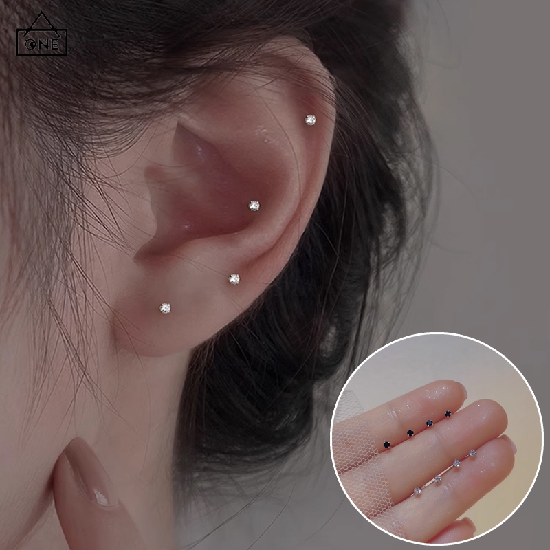 COD❤️1บาทต่างหูสตั๊ดเงินS925มินิประดับเพทายเกาหลีหรูหราแฟชั่นเครื่องประดับสำหรับผู้หญิงเข้ากับทุกการแต่งกายขายส่ง-a.one