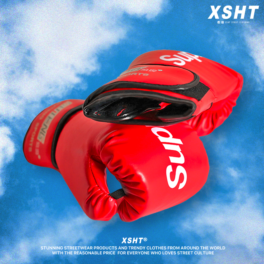 🔥พร้อมส่ง🔥 Supreme Boxing Gloves นวมชมมวย นวมมวย นวมมวยไทย