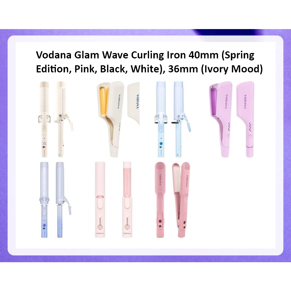 Vodana Glam Wave / Glamwave Curling Iron 40mm (Spring Edition, Pink, Black, White), 36mm (Ivory Mood
