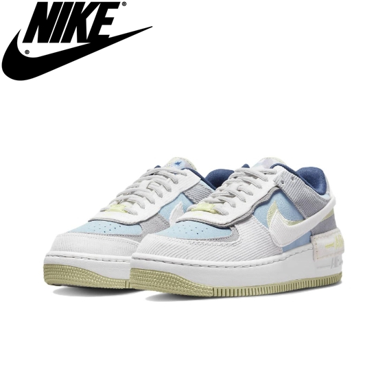 【ของแท้ 100%】Nike Air Force 1 Low Shadow DQ5075-411 Grey blue
