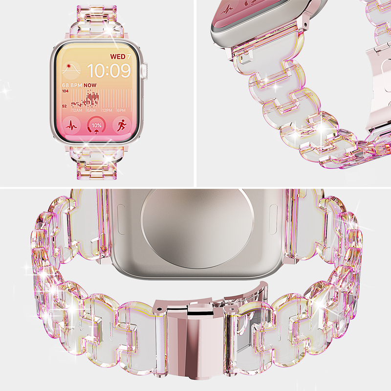 PC เรซิ่นสายนาฬิกาเหมาะสำหรับ 38mm40mm 41 มม.45 มม.44 มม.42 มม.iwatch10/9/8/7/6/5/4/3/2/1