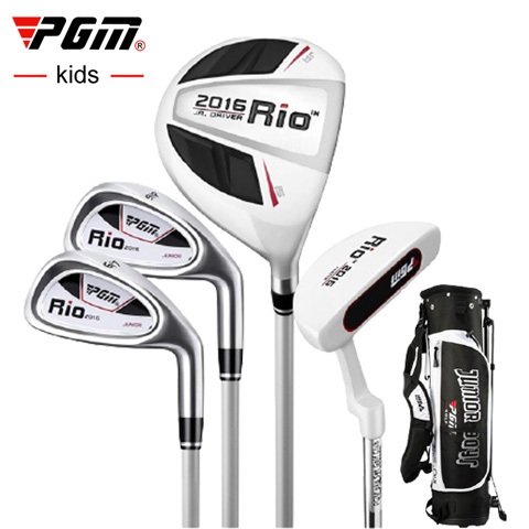 [11GOLF] ชุดเซ็ทไม้กอล์ฟ ถุงตั้ง สีดำขาว/ ดำแดง เด็ก PGM JRTG004 RIO JUNIOR GOLF CLUB SET WITH STAND