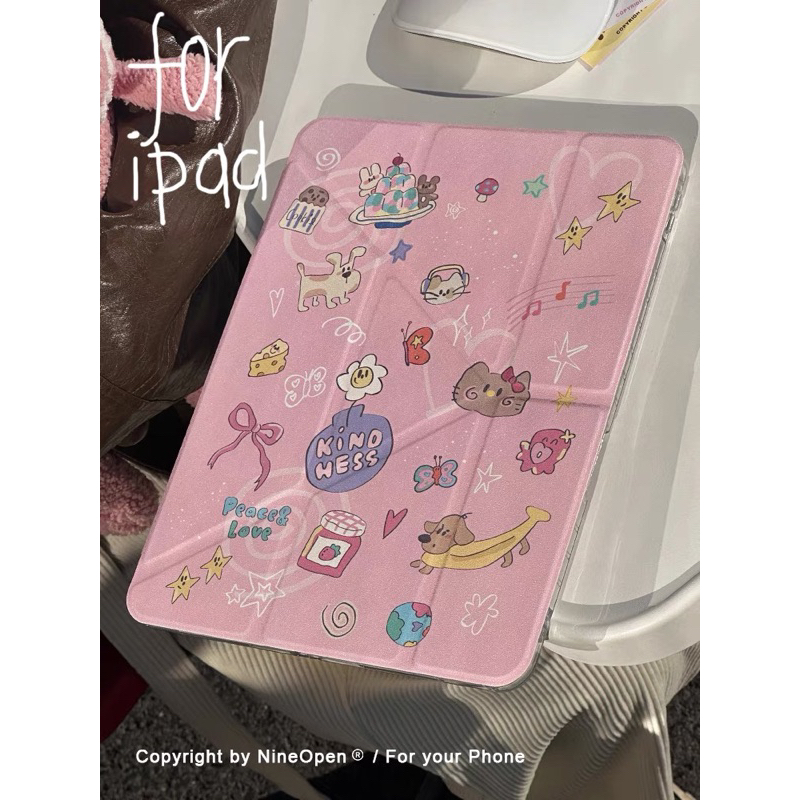 [PRE-ORDER] nineopen case ipad เคสไอแพด มีฝาพับ ลายน่ารัก มีช่องใส่ปากกา ทนทานแข็งแรง
