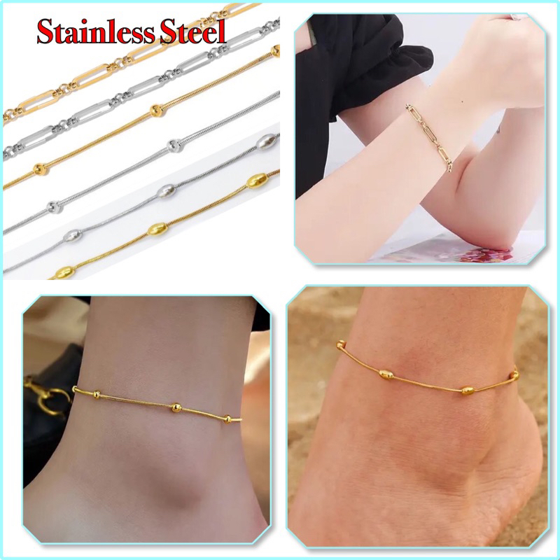 LB20-LB22 สร้อยข้อมือและสร้อยข้อเท้าสแตนเลสแท้ 100%