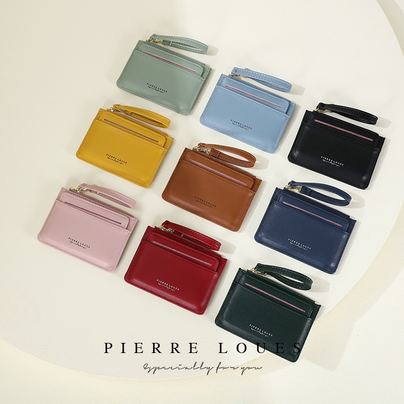 กระเป๋าสตางค์ผู้หญิง Pierre loues กระเป๋าสตางค์ใส่บัตรได้ กระเป๋าสตางค์ใบสั้น TPQ48