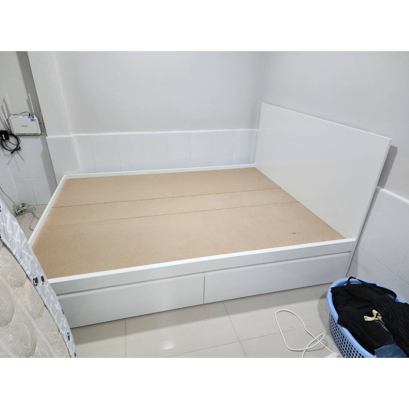 เตียงนอนมีลิ้นชัก มินิมอล เตียงนอนเรียบๆ เตียงสีขาว ส่งพร้อมประกอบให้เลย (ส่งเฉพาะ กทม และ ปริมณฑล) - รูปที่ 6