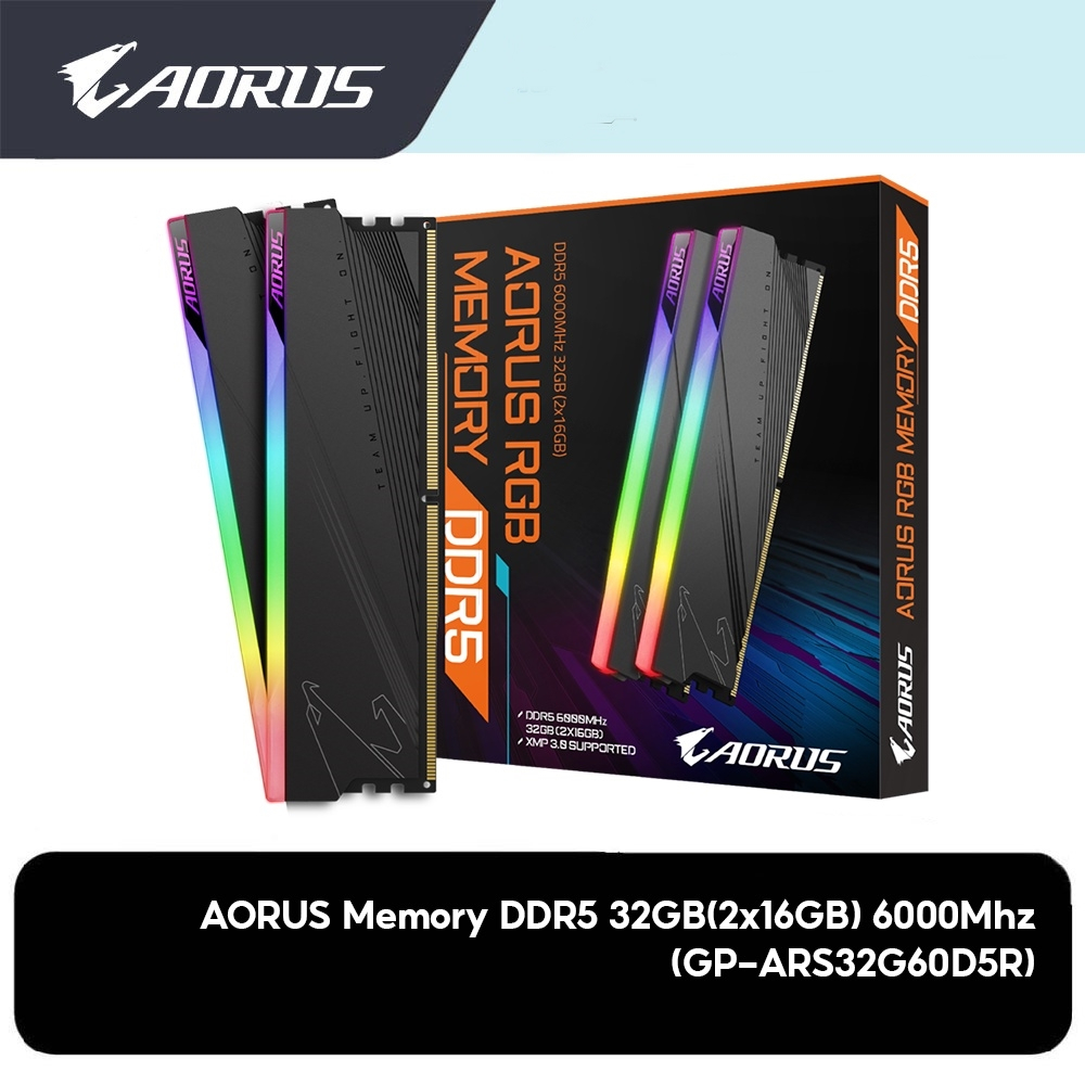 32GB (2x16GB) DDR5 6000 RAM PC (แรมพีซี) Gigabyte AORUS RGB (ARS32G60D5R)