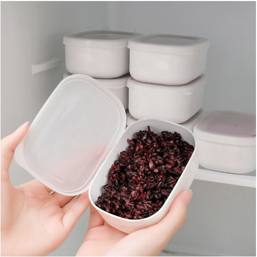 กล่องอาหาร แบบพลาสติกใส  แบบพกพา เข้าไมโครเวฟได้ สําหรับใส่อาหารสด ขนาดเล็ก ในตู้เย็น