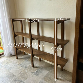ชั้นวางของ วางหนังสือ ไม้สักเก่า Teakwood book shelf ขนาด 22*120*90cm