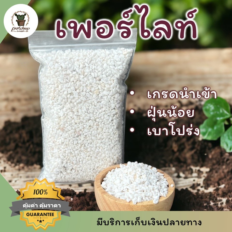 เพอร์ไลท์ เกรดนำเข้า วัสดุปลูก เวอร์มิคูไลท์ แคคตัส ไม้อวบน้ำ ทำให้ดินโปร่ง กันรากเน่า วัสดุดินโปร่ง