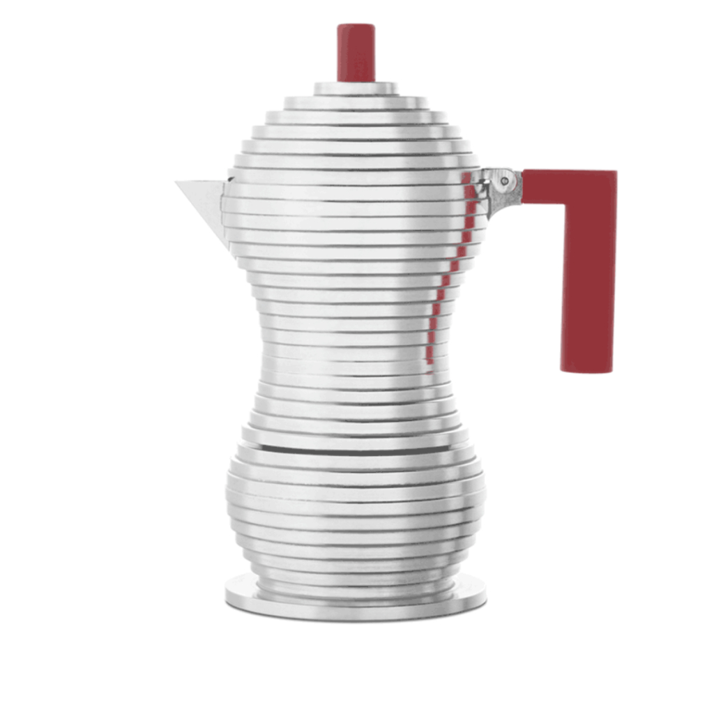 illy อเลสซี่ พัลซิน่า มอคค่าพอท หม้อต้มกาแฟ สำหรับ 6 แก้ว (สีแดง)ILLY MOKA POT PULCINA ALESSI RED 6 