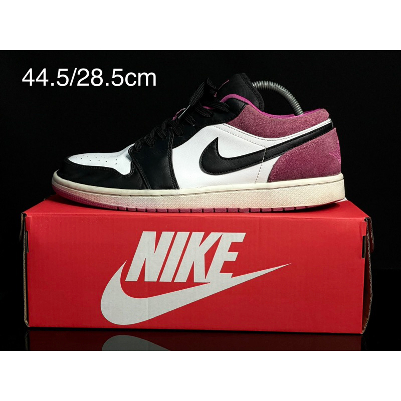 รองเท้ามือสองของแท้ Jordan 1 Low Black Active Fuchsia