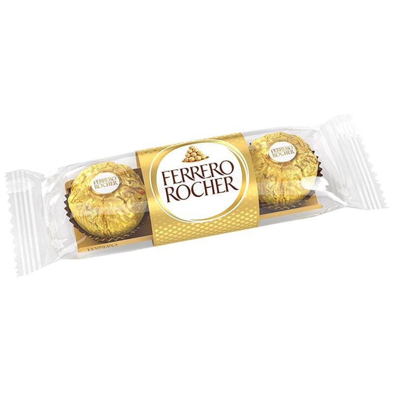 Ferrero rocher T3 เฟอเรโร รอชเชอร์ ช็อกโกแลตนมผสมเกล็ดเฮเซลนัทกรอบสอดไส้ครีมและเฮเซลนัท 37.5 g