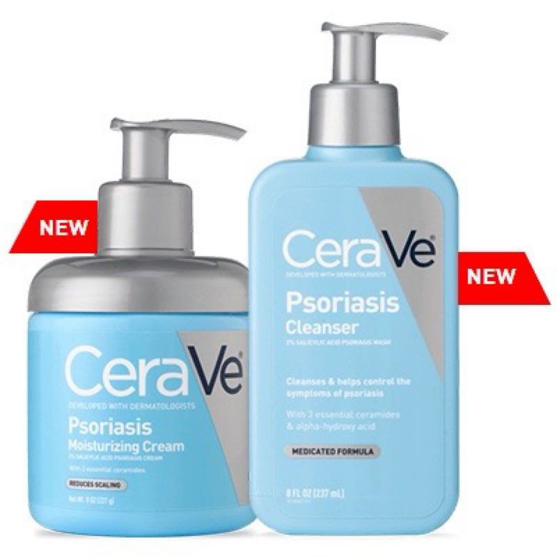 [ของแท้ 100%] CERAVE PSORIASIS CLEANSER + MOISTURIZING CREAM