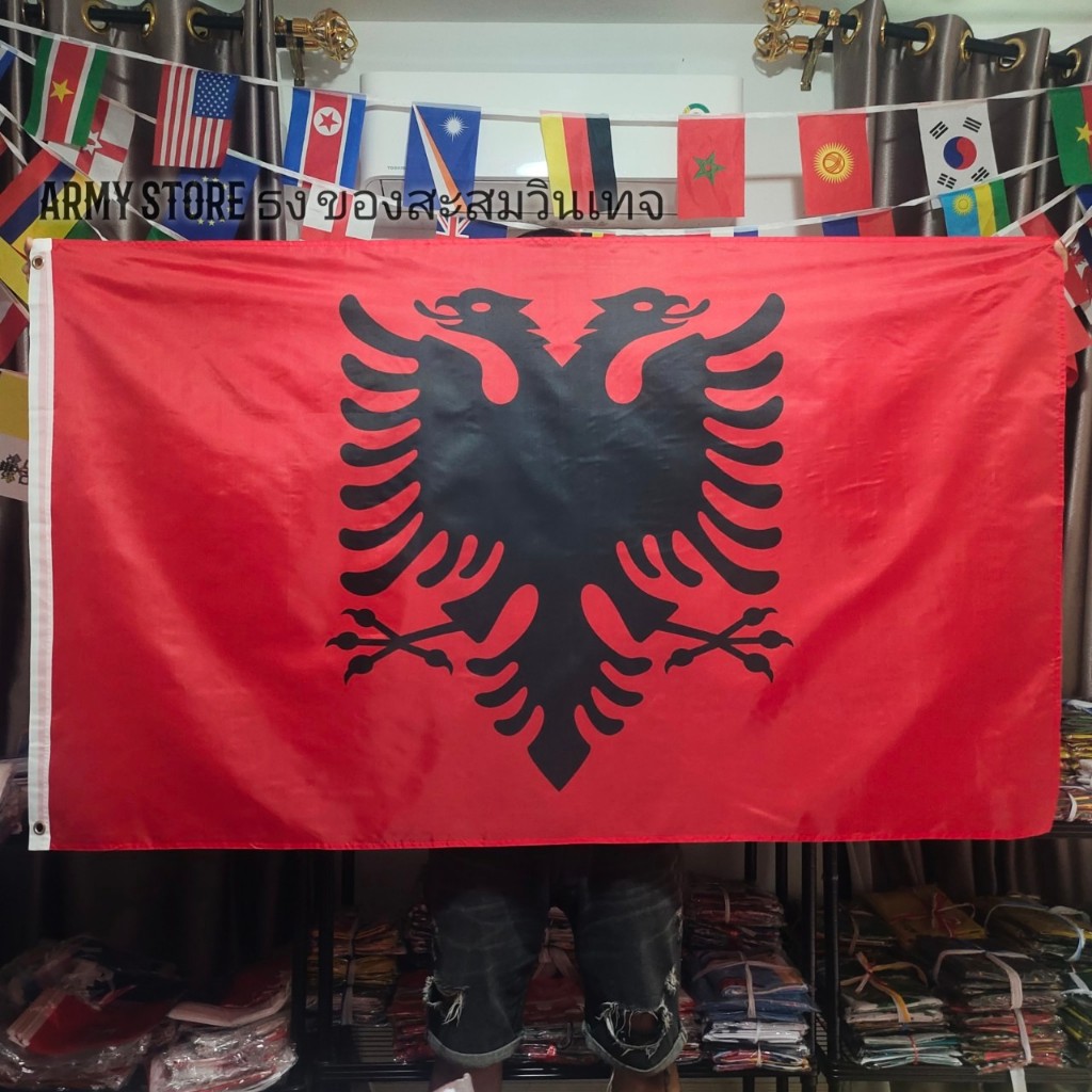 <ส่งฟรี!!> ธงชาติ แอลเบเนีย Albania Flag 4 Size พร้อมส่งร้านคนไทย