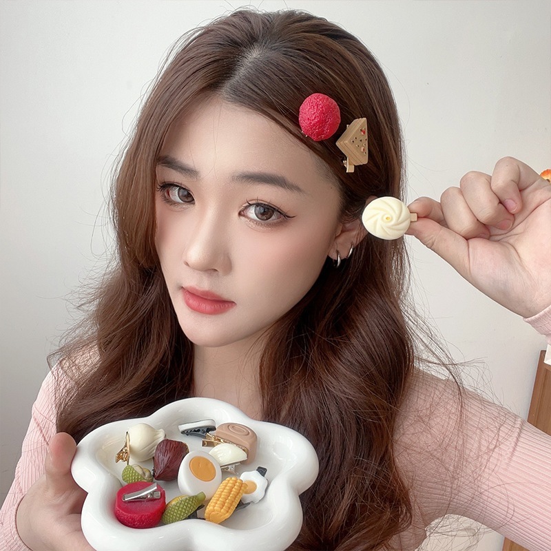 ส่งเร็ว กิ๊บติดผมรูปกล้วยน่ารักรูปอาหารความคิดสร้างสรรค์ปากเป็ดหน้าม้าคลิปด้านข้างเครื่องประดับผมเด็กผู้หญิง-Ranliyy