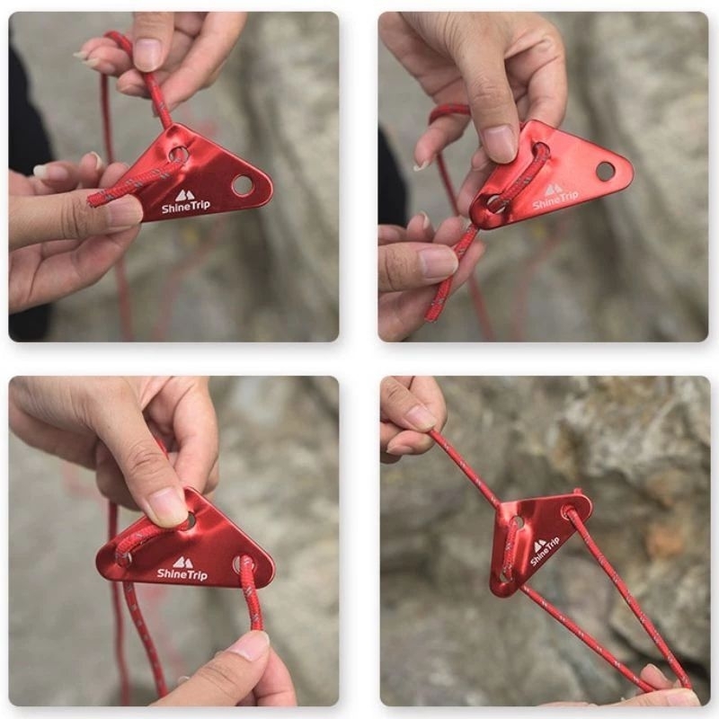 Shine Trip​ ตัว​ปรับ​ดึง​เชือก​ รั้ง​เชือก​แบบ​สามเหลี่ยม 3 รู *ขนาดรู 4mm,6,mm,8mm ให้เลือก - รูปที่ 2