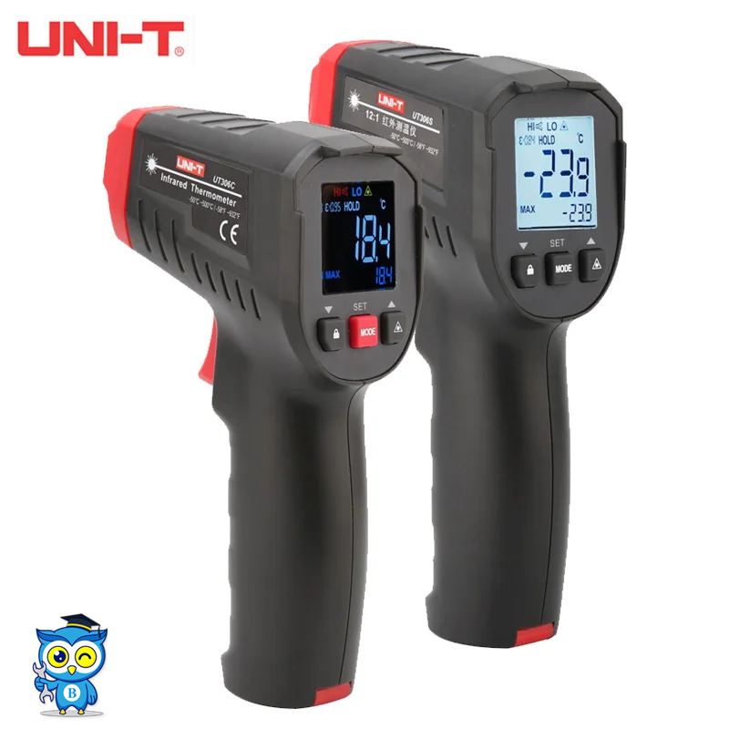 UNI-T UT306C / UT306S เครื่องวัดอุณหภูมิแบบ -50 ℃-500 แบบไม่สัมผัสเครื่องวัดอุณหภูมิเลเซอร์อินฟราเรดอุตสาหกรรมเครื่องท