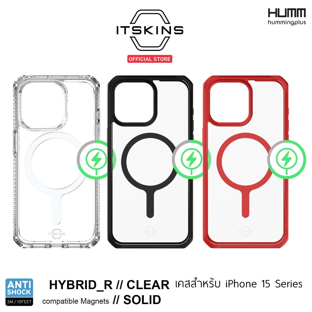 เคส ITSKINS HYBRID R  CLEAR // SOLID - สำหรับ iPhone 15 / 15 Pro / 15 Promax
