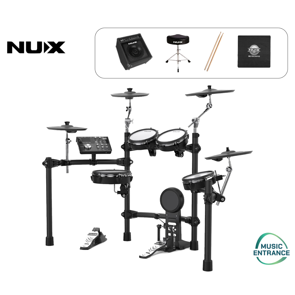 NUX DM-7X Electric Drum Kit กลองไฟฟ้า DM7X หนังมุ้งทุกใบจาก REMO