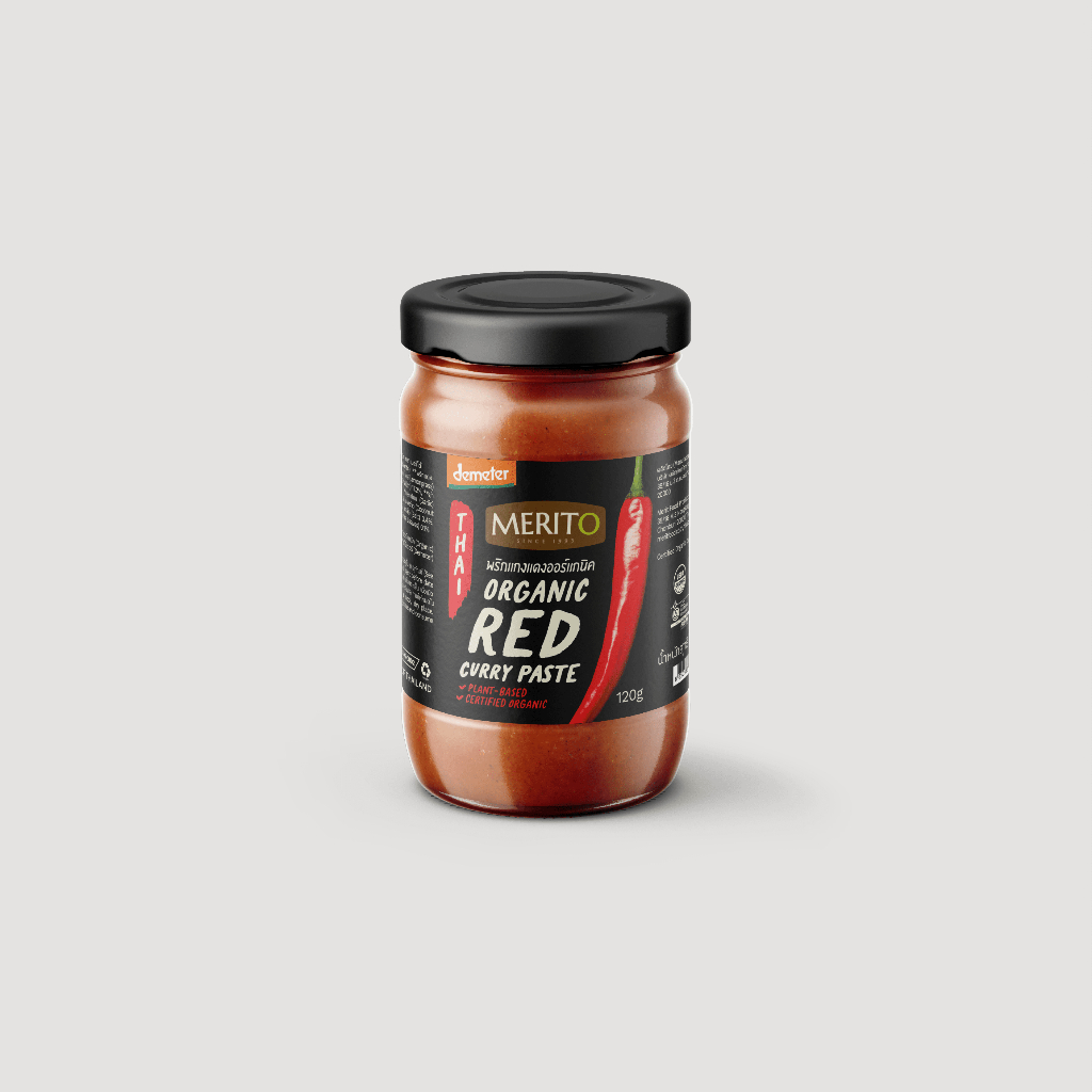 MeritO Organic Red Curry Paste 120g.(เมอริโต้ น้ำพริกแกงแดงออร์แกนิค 120 กรัม)