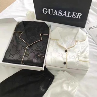 G999 ★ส่งจากไทย★ชุดนอนซาตินแขนสั้นขาสั้นพื้นพรีเมี่ยม แฟชั่น…