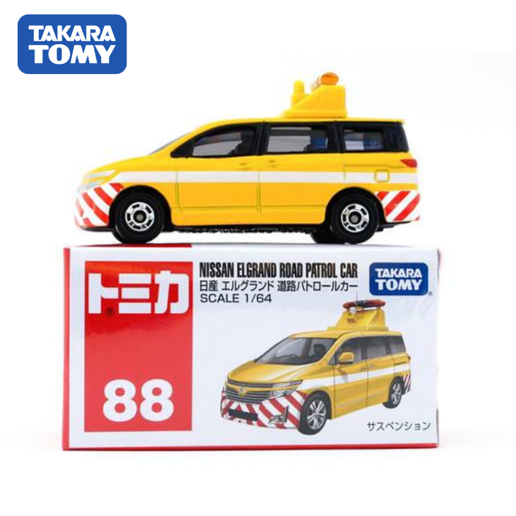 โมเดลรถ Nissan Takara Tomica No.88 Nissan Elgrand Road Patrol Car 1:64 ลิขสิทธิ์แท้ Takara Tomy นำเข้าจากญี่ปุ่น