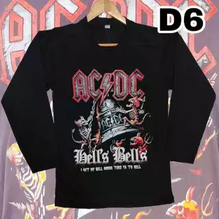 เสื้อแขนยาว ลายวินเทจ ลายวง ลายACDC By จันทร์เจ้าเสื้อยืด