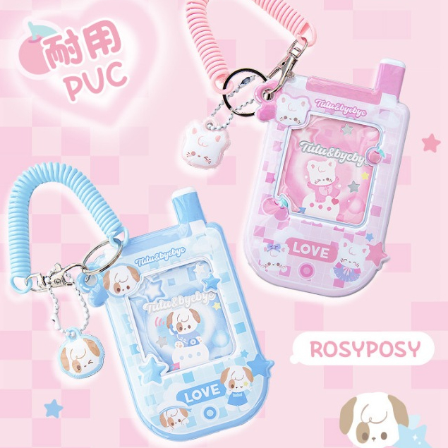 [ร้านไทย ] พร้อมส่ง ROSY POSY เฟรมการ์ดโทรศัพท์ สีพาสเทล แถม พวงกุญแจ Card holder ใส่โพลารอยด์ รูป3นิ้ว ไม่ผ่านคนกลาง