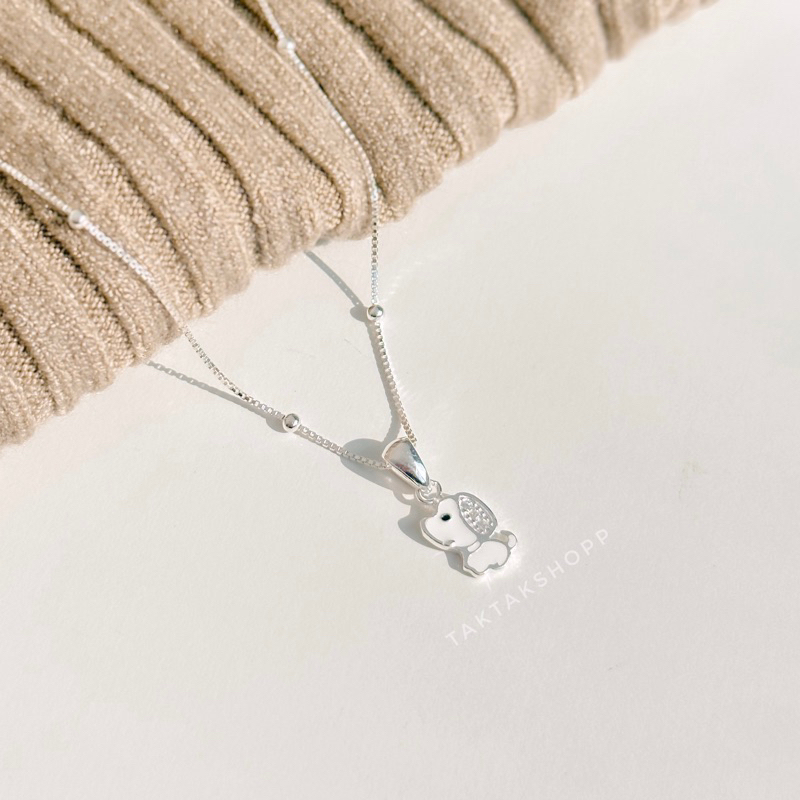 (เฉพาะจี้)Dog White Pendant S925 | จี้น้องหมาขาวประดับเพชรCz เงินแท้92.5%