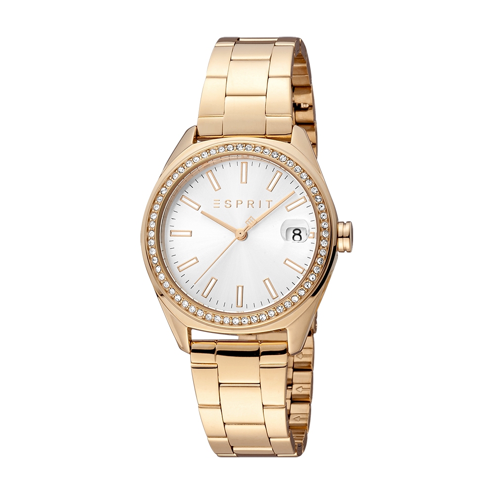 Esprit นาฬิกาข้อมือ คอลเลคชั่นใหม่ สีดรสโกลด์ รุ่น ES1L347M0085 สายสแตนเลส นาฬิกาข้อมือผู้หญิง นาฬิกาข้อมือผู้ชาย