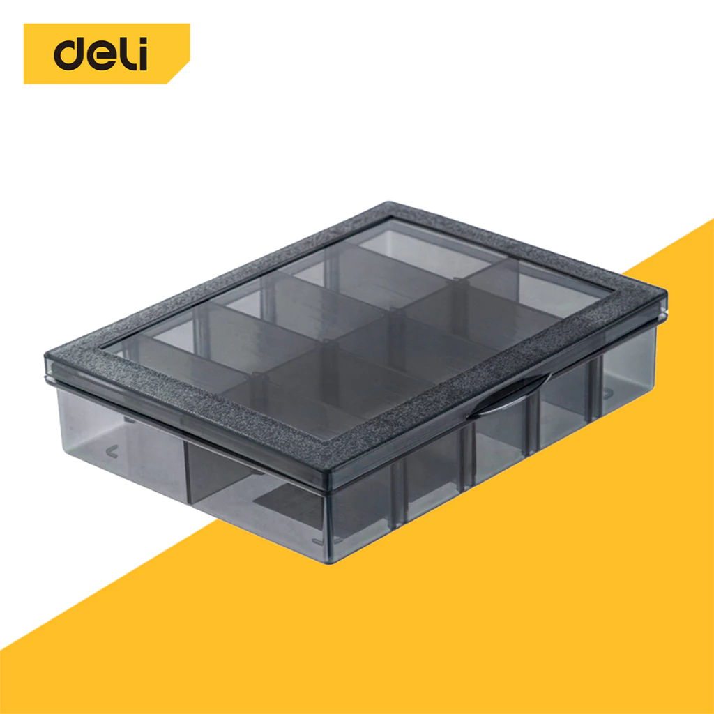 Deli กล่องเครื่องมือพลาสติก กล่องเก็บอุปกรณ์ จัดระเบียบ DIY สะดวก แข็งแรง Tool Box