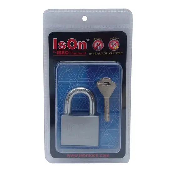 ISON by ISEO แม่กุญแจเหล็กแกนทองเหลือง 40มม 50 มม. สลักชื่อฟรี