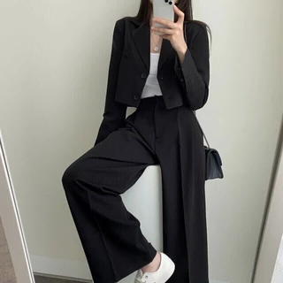 ชุดสูทแฟชั่น เสื้อสูทผู้หญิงสูทเบลเซอร์สีพื้น ชุดใส่ทำงาน SUIT-02 *ทั้งชุด*