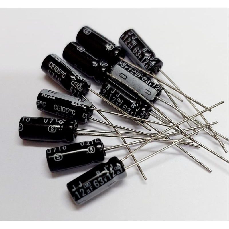 Capacitor 12uF/63v 105°c ,คาปาซิเตอร์ 12uF/63v 105°c (10ตัว/ชุด)