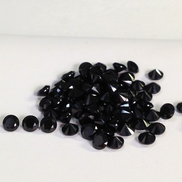 [พร้อมส่ง]5A Natural Black Spinel พลอย นิล ธรรมชาติ Round กลมก้นเพชร ขนาด1.1/1.2/1.25/1.3/1.35/1.5/2มิล