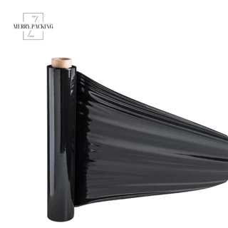(1ม้วน) ฟิล์มยืด พันพาเลท Strecth Film สีดำ หนา 25 ไมครอน กว้าง 50 cm. x ยาว 300 m. หนักมาตรฐาน