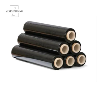 (1ม้วน) ฟิล์มยืด พันพาเลท Strecth Film สีดำ หนา 25 ไมครอน กว้าง 50 cm. x ยาว 300 m. หนักมาตรฐาน