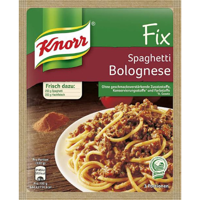 W Knorr Fix Spaghetti bolognese 42g. คนอร์ ฟิกส์ ซอสผงสปาเก็ตตี้โบลองเนสนำเข้า